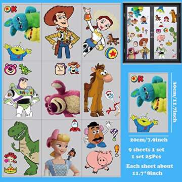 Cartoon Window Clings Decals for Festive Parties and Home Decor
