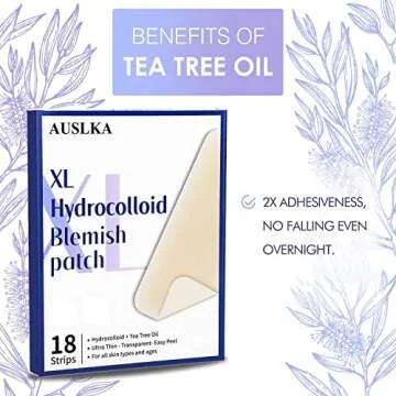 AUSLKA Large Blemish Patches - XL Hydrocolloid Strips for Clear Skin