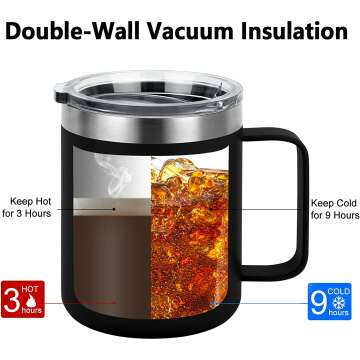 Gamer Gifts Stainless Steel Coffee Mug - 12oz Black