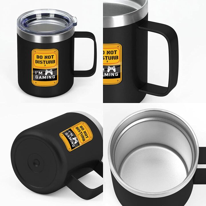 Gamer Gifts Stainless Steel Coffee Mug - 12oz Black