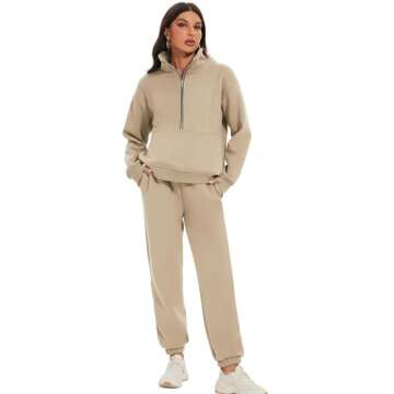 Kissonic Women's Fleece Tracksuit Set for All-Day Comfort and Style