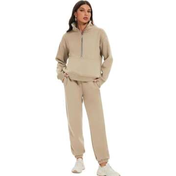 Kissonic Women's Fleece Tracksuit Set for All-Day Comfort and Style