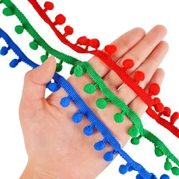 Vibrant Berolle 75 Yards Pom Pom Trim for All Crafts