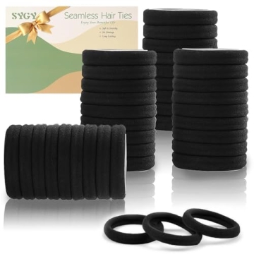 100PCS Black Hair Ties for Women - Soft, No Damage Hair Bands, Ponytail Holders