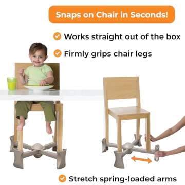 KABOOST Booster Seat for Kitchen Chair, Natural – Goes Under The Chair – Portable Chair Booster ...