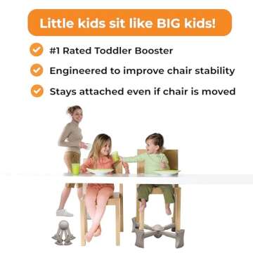 KABOOST Booster Seat for Kitchen Chair, Natural – Goes Under The Chair – Portable Chair Booster for Toddlers and Grown Ups