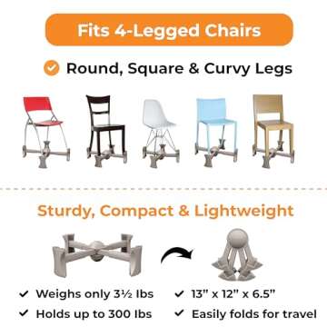 KABOOST Booster Seat for Kitchen Chair, Natural – Goes Under The Chair – Portable Chair Booster for Toddlers and Grown Ups