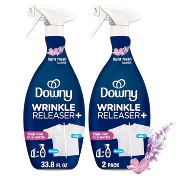 Downy Wrinkle Releaser Fabric Spray Pack of 2 - Fresh Scent 33.8 Fl Oz