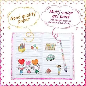 Outus Sequin Girls Journal Set with Color Gel Pens