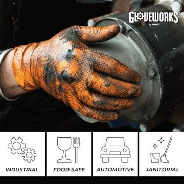 GLOVEWORKS HD Industrial Orange Nitrile Gloves - 100 Pack