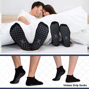 unenow Unisex Non Slip Socks with Grips Cushion for Yoga Pilates Barre Home & Hospital
