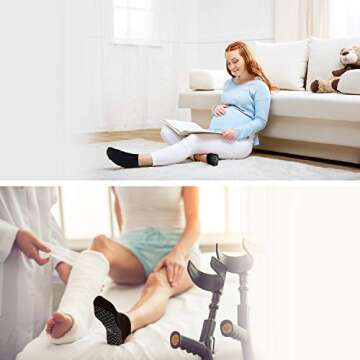 unenow Unisex Non Slip Socks with Grips Cushion for Yoga Pilates Barre Home & Hospital