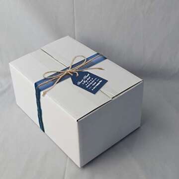 PETAFLOP 10x7x5 Shipping Boxes, White Corrugated Mailing Cardboard Box for Packing Small Business, 25 Pack