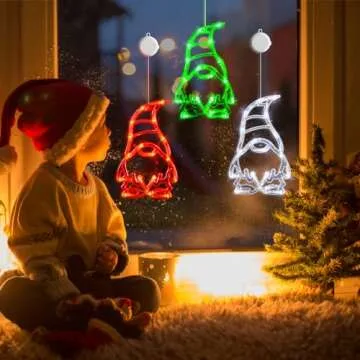 LOLStar Christmas Gnome Window Lights with Timer Function