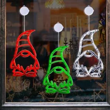 LOLStar Christmas Gnome Window Lights with Timer Function