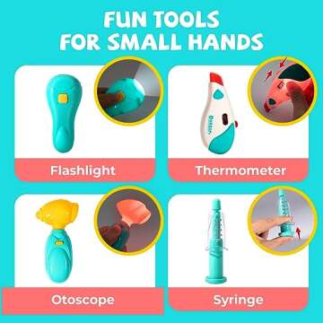 Doctor Kit for Toddlers 3-5 - Preschool Pretend Play Medical Kit with Stethoscope, Blood Pressure Cuff and Carrying Bag- Dress Up Toys for Kids Ages 3+ Years