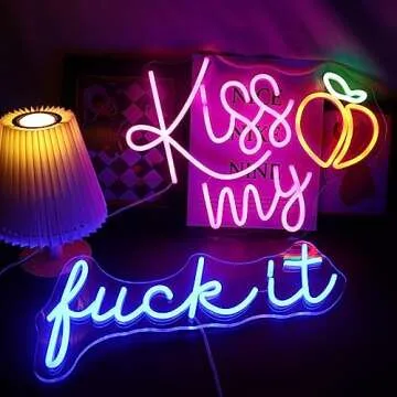 Nordstylee LED Kiss My Peach Neon Sign for Every Occasion