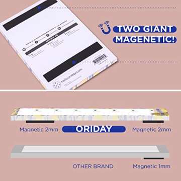 Oriday Weekly Magnetic Meal Planner Notepad with Tear Off Perforated Grocery Shopping List - 52 Sheets,15.2cm X 22.8cm (Yellow Lemon Meal Planning Pad)