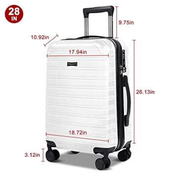 Feybaul Large Luggage Expandable Pc+Abs With Tsa Lock Hardshell Travel Big Rolling Luggage Suitcase ...