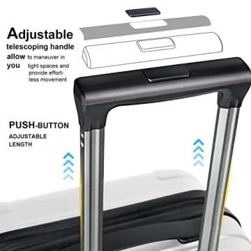 Feybaul Large Luggage Expandable Pc+Abs With Tsa Lock Hardshell Travel Big Rolling Luggage Suitcase Set Carry On Luggage Suitcase With Spinner Wheels 28 Inch,White