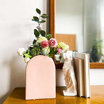 Rhapsody Studio Ceramic Vase - Peach Tall | Boho Vase Aesthetic Room Decor, Modern Vase, Home Decora...