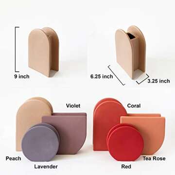 Rhapsody Studio Ceramic Vase - Peach Tall | Boho Vase Aesthetic Room Decor, Modern Vase, Home Decorations for Living Room, Ceramic Vases for Home Decor, Flower Vases, Vase Set for Neutral Home Decor