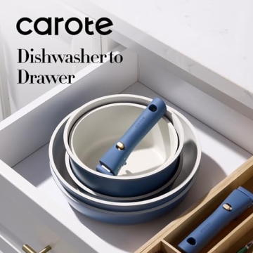 CAROTE 17pcs Nonstick Cookware Set for Healthy Cooking