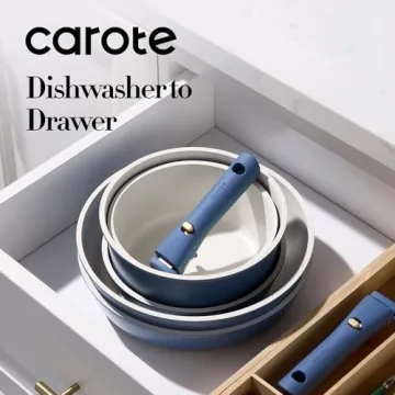 CAROTE 17pcs Nonstick Cookware Set for Healthy Cooking