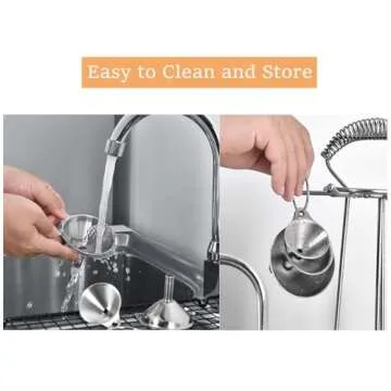 Lakatay Stainless Steel Funnels, Large Small Funnel Set of 3, Food Grade Mini Metal Kitchen Funnel for Transferring Essential Oils, Liquid, Fluid, Small Funnels for Filling Bottles Flask Cooking