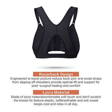 SHAPERX Women's Post-Surgery Front Closure Bra for Recovery