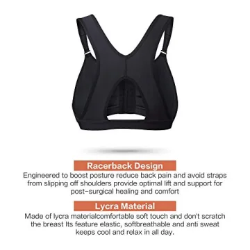 SHAPERX Women's Post-Surgery Front Closure Bra for Recovery