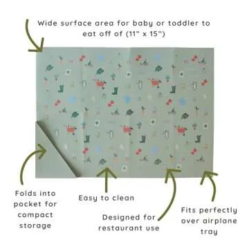 Austin Baby Co Silicone On-The-Go Foldable Placemat | Portable, BPA-Free, Easy to Clean and Perfect ...