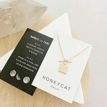 Honeycat Gwyneth Toggle Pendant Charm Necklace in Rose Gold