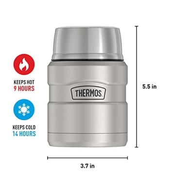 THERMOS Vacuum-Insulated Food Jar with Spoon 16 Oz