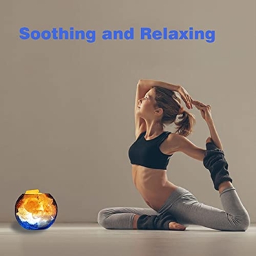 Natural Himalayan Salt Lamp with Dimming USB Base for Relaxation