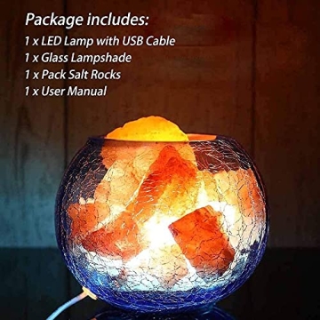Natural Himalayan Salt Lamp with Dimming USB Base for Relaxation