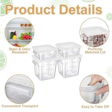 Barydat 4 Pcs Food Storage Container Set for Kitchens
