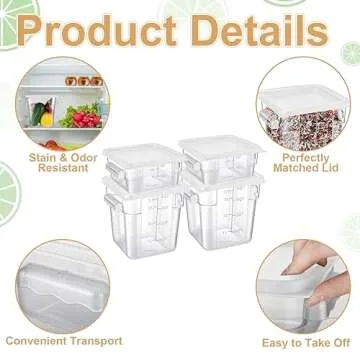 Barydat 4 Pcs Food Storage Container Set for Kitchens