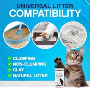NonScents Cat Litter Deodorizer - Litter Box Odor Eliminator - Less Scooping Extends Kitty Litter Lifespan - Fragrance-Free Formula Eliminates Unpleasant Cat Odors - Fresh Scent Litter Pans
