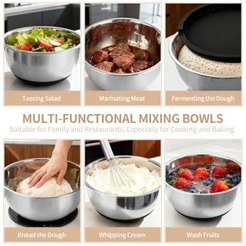Deedro Premium Mixing Bowls Set with Lids - 22 Pcs