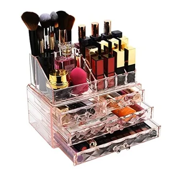 ZHIAI Stackable Makeup Organizer for Stylish Storage