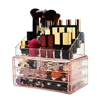 ZHIAI Stackable Makeup Organizer for Stylish Storage