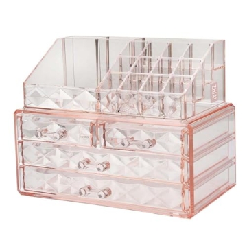 ZHIAI Stackable Makeup Organizer for Stylish Storage
