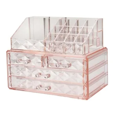 ZHIAI Stackable Makeup Organizer for Stylish Storage