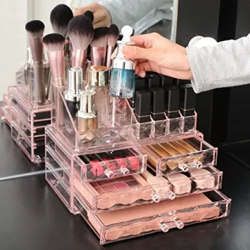 ZHIAI Stackable Makeup Organizer for Stylish Storage