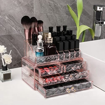 ZHIAI Stackable Makeup Organizer for Stylish Storage