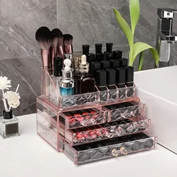ZHIAI Stackable Makeup Organizer for Stylish Storage