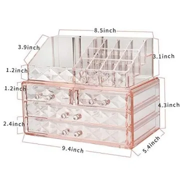ZHIAI Stackable Makeup Organizer for Stylish Storage