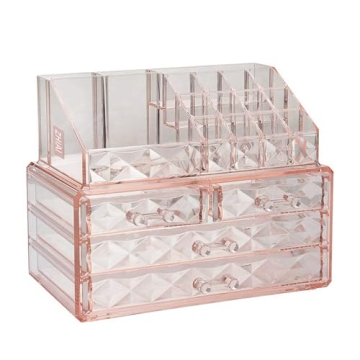 ZHIAI Stackable Makeup Organizer for Stylish Storage