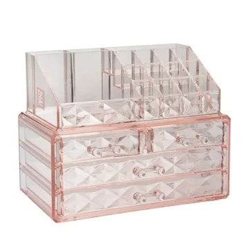 ZHIAI Stackable Makeup Organizer for Stylish Storage